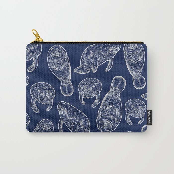 Manatees - Navy Carry All Pouch Gallery Image 1