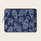 Manatees - Navy Laptop Sleeve Gallery Image 1