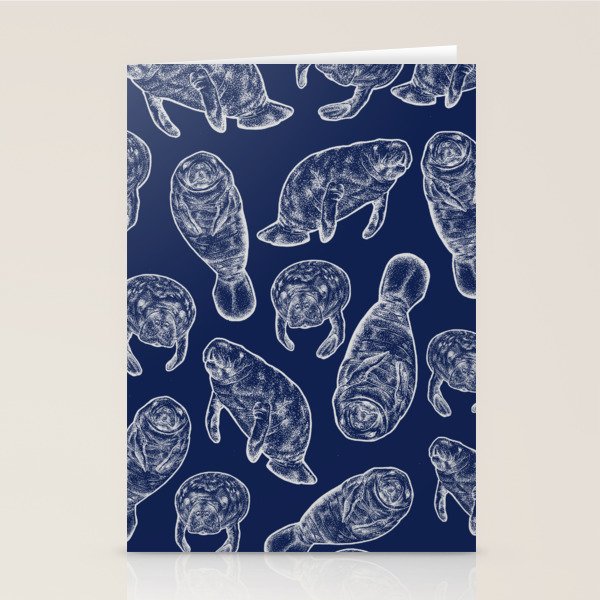 Manatees - Navy Stationery Card Gallery Image 2
