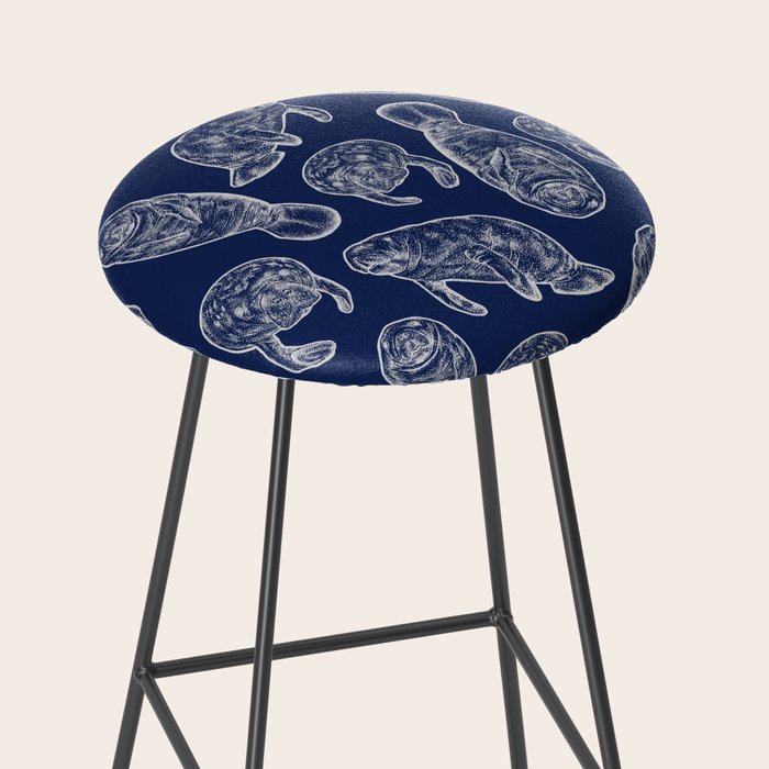 Manatees - Navy Stool Gallery Image 2
