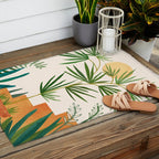 The Good Garden Desert Landscape Illustration Outdoor Rug Gallery Image 2