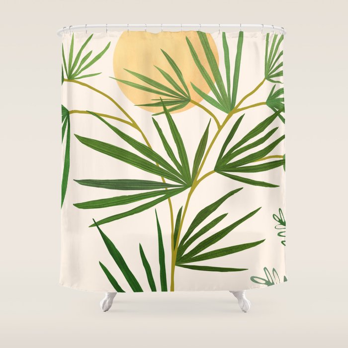 The Good Garden Desert Landscape Illustration Shower Curtain Gallery Image 1