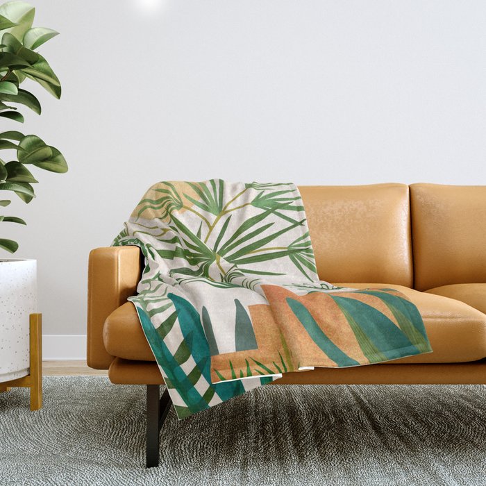 The Good Garden Desert Landscape Illustration Throw Blanket Gallery Image 1