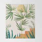 The Good Garden Desert Landscape Illustration Throw Blanket Gallery Image 2