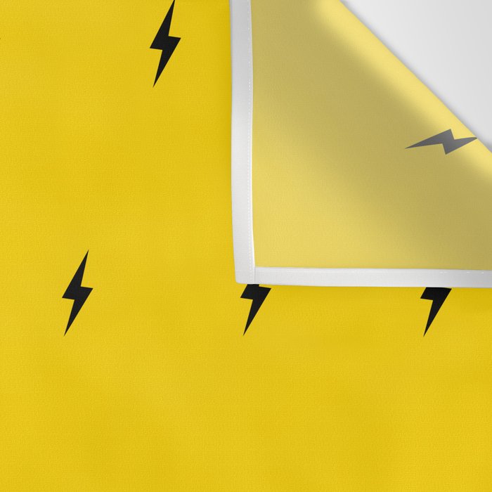 Black Lightning Bolt pattern on Yellow background Wall Tapestry Gallery Image 3