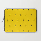 Black Lightning Bolt pattern on Yellow background Laptop Sleeve Gallery Image 1