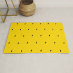 Black Lightning Bolt pattern on Yellow background Rug Gallery Image 1