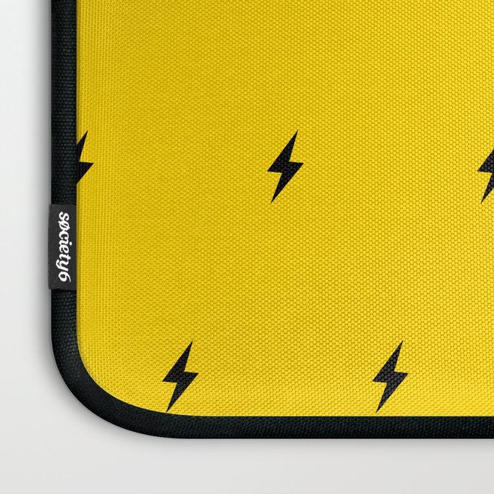 Black Lightning Bolt pattern on Yellow background Laptop Sleeve Gallery Image 3