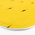 Black Lightning Bolt pattern on Yellow background Bath Mat Gallery Image 3