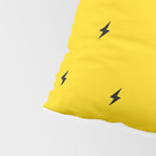 Black Lightning Bolt pattern on Yellow background Pillow Sham Gallery Image 4