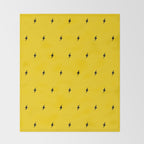 Black Lightning Bolt pattern on Yellow background Throw Blanket Gallery Image 2