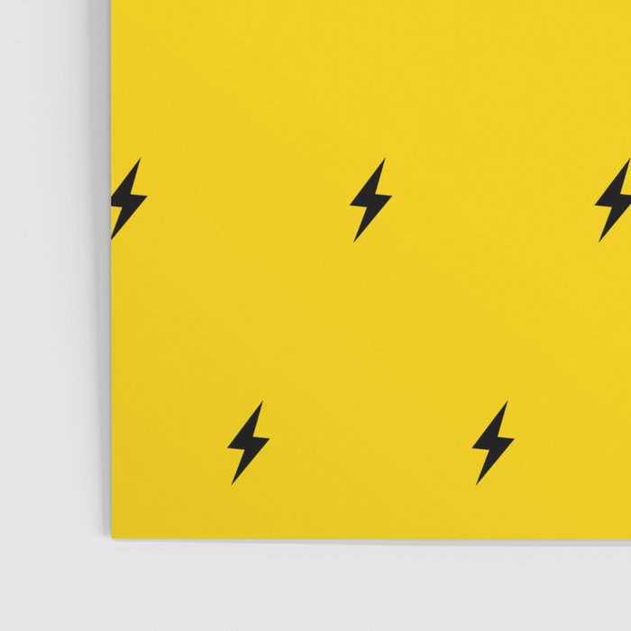 Black Lightning Bolt pattern on Yellow background Poster Gallery Image 3