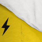 Black Lightning Bolt pattern on Yellow background Comforter Gallery Image 4