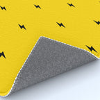 Black Lightning Bolt pattern on Yellow background Rug Gallery Image 4