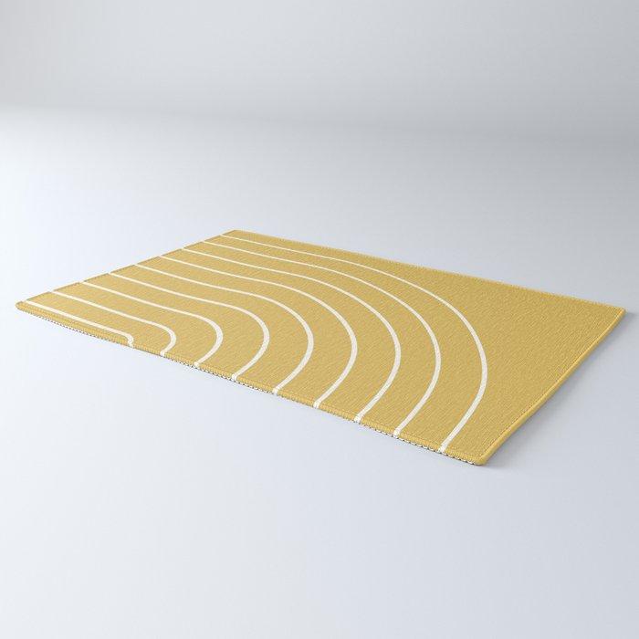 Minimal Arch XXXV Sunshine Yellow Modern Geometric Lines Rug Gallery Image 3