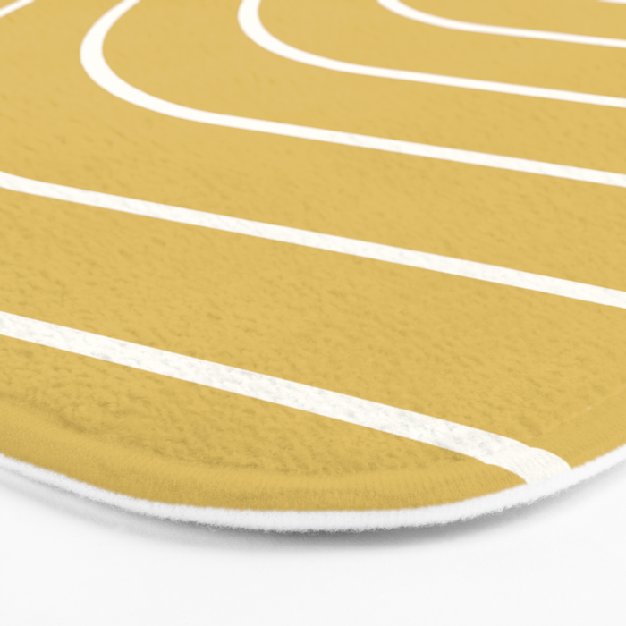 Minimal Arch XXXV Sunshine Yellow Modern Geometric Lines Bath Mat Gallery Image 3