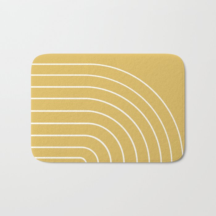 Minimal Arch XXXV Sunshine Yellow Modern Geometric Lines Bath Mat Gallery Image 1