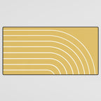 Minimal Arch XXXV Sunshine Yellow Modern Geometric Lines Desk Mat Gallery Image 3