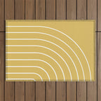 Minimal Arch XXXV Sunshine Yellow Modern Geometric Lines Outdoor Rug Gallery Image 1