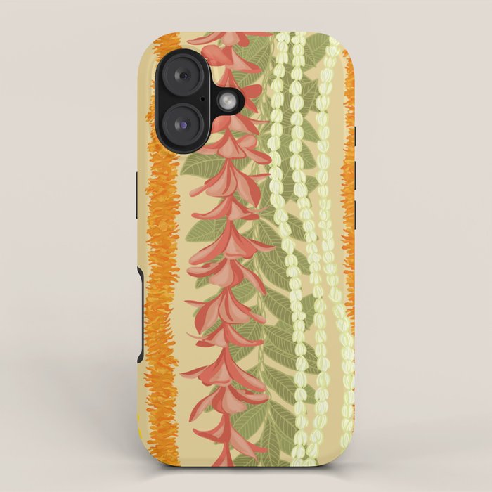 Pikake Lei, maile, plumeria, puakenikeni lei iPhone Case Gallery Image 1