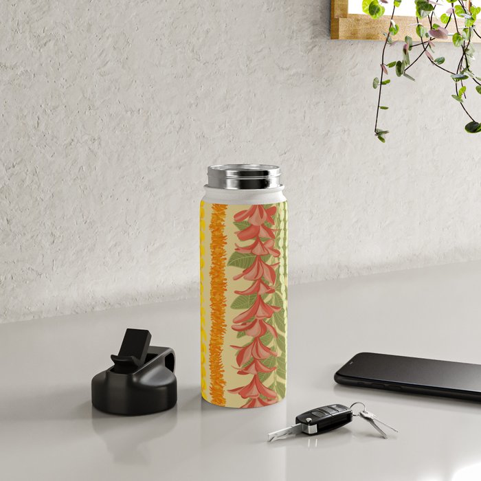 Pikake Lei, maile, plumeria, puakenikeni lei Water Bottle Gallery Image 4
