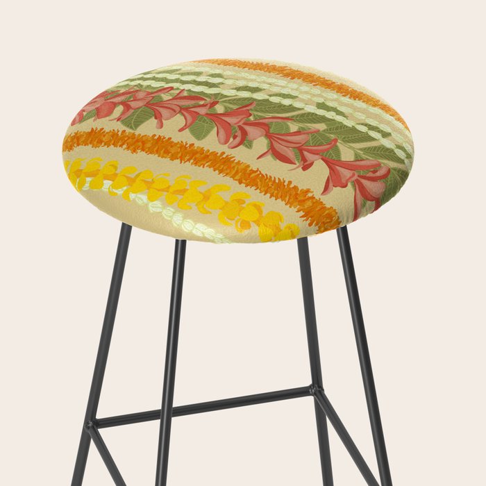 Pikake Lei, maile, plumeria, puakenikeni lei Stool Gallery Image 2