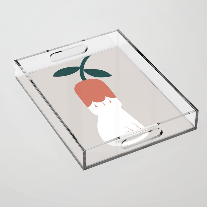 Cat and Plants: Flower Fragrance  Acrylic Tray Gallery Image 1