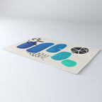 Fun Abstract Minimalist Mid Century Modern Colorful Shapes Marine Green Blue Ombre Watercolor Bubble Rug Gallery Image 3