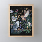 Owls Mushroom Magnolia Mini Art Print Gallery Image 1