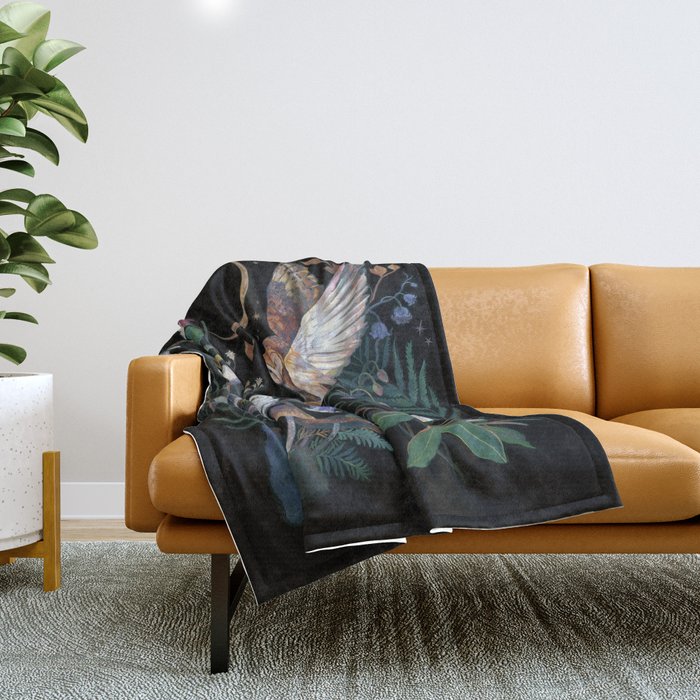 Owls Mushroom Magnolia Throw Blanket Gallery Image 1