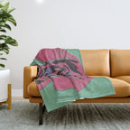 Abstract Dachshund in Pink and Purple Throw Blanket Gallery Image 1