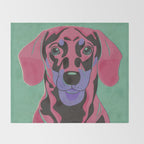 Abstract Dachshund in Pink and Purple Throw Blanket Gallery Image 2