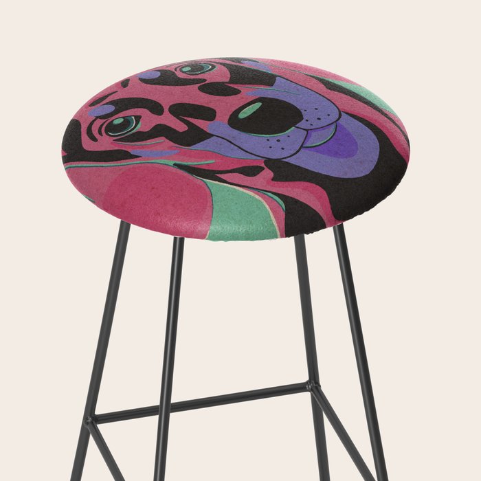 Abstract Dachshund in Pink and Purple Stool Gallery Image 2