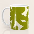 Retro 70s Bold Flowers Pattern Green Coffee Mug Gallery Image 3