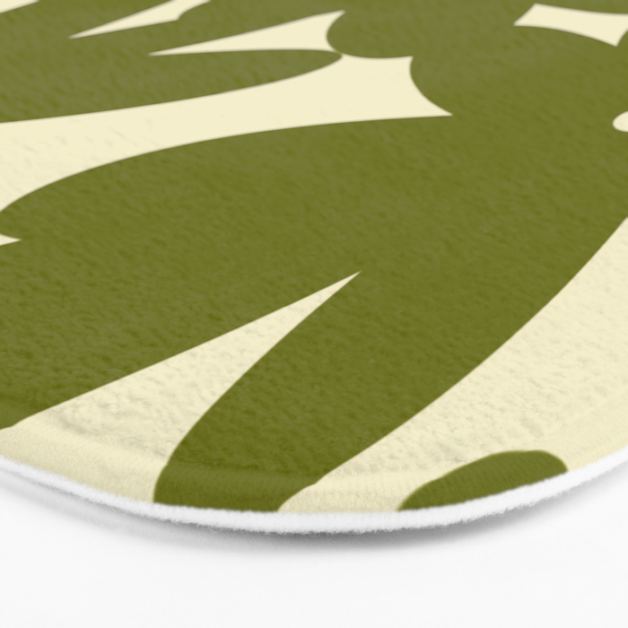 Retro 70s Bold Flowers Pattern Green Bath Mat Gallery Image 3