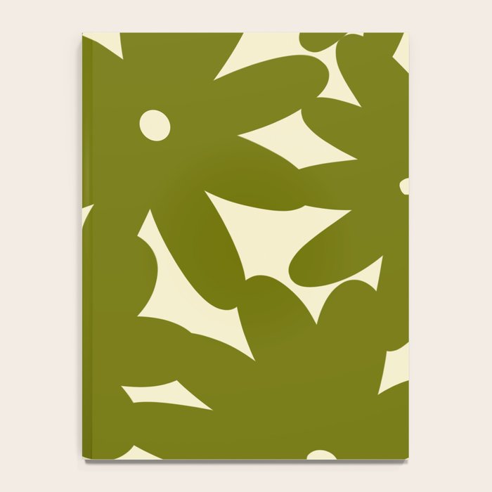 Retro 70s Bold Flowers Pattern Green Notebook Gallery Image 4
