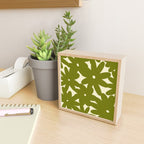Retro 70s Bold Flowers Pattern Green Mini Art Print Gallery Image 2
