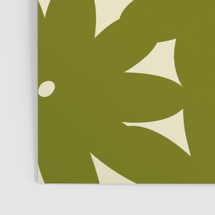 Retro 70s Bold Flowers Pattern Green Poster Gallery Image 3