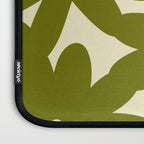 Retro 70s Bold Flowers Pattern Green Laptop Sleeve Gallery Image 3