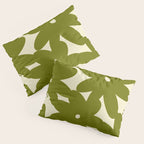 Retro 70s Bold Flowers Pattern Green Pillow Sham Gallery Image 3