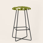 Retro 70s Bold Flowers Pattern Green Stool Gallery Image 1
