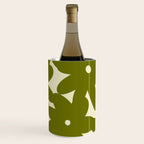 Retro 70s Bold Flowers Pattern Green Wine Chiller Gallery Image 1