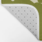 Retro 70s Bold Flowers Pattern Green Bath Mat Gallery Image 2