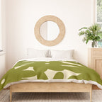 Retro 70s Bold Flowers Pattern Green Duvet Cover Gallery Image 3