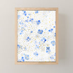 blue abstract hydrangea pattern Mini Art Print Gallery Image 1