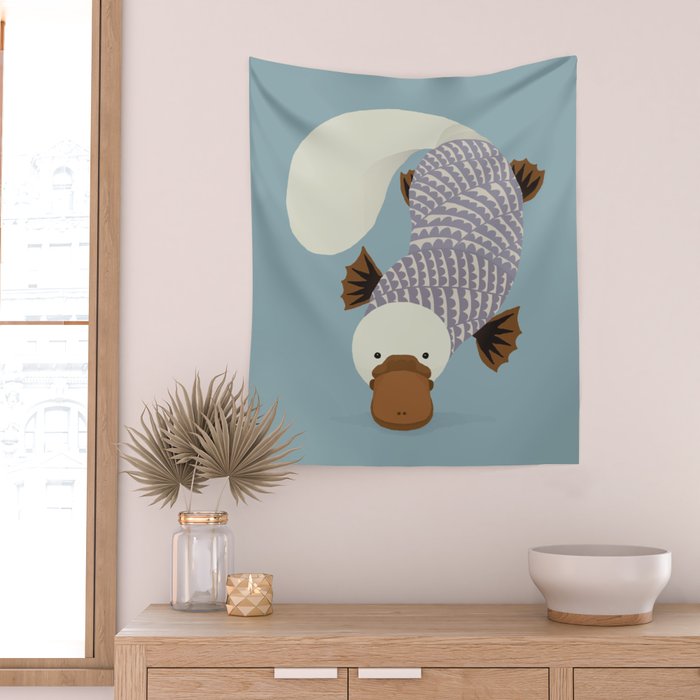 Whimsical Platypus Wall Tapestry Gallery Image 2