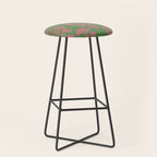 Victorian Pink Green Damask Pattern Stool Gallery Image 1