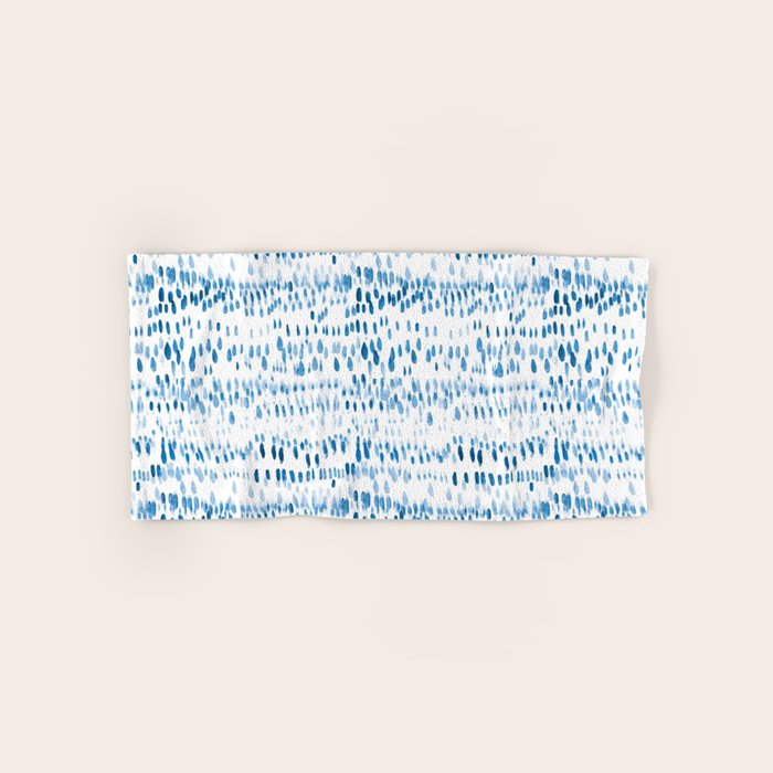 Baby blue boho vibes - watercolor brush strokes Bath Towel Gallery Image 1