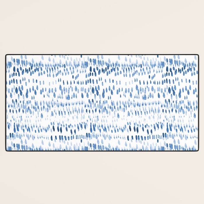 Baby blue boho vibes - watercolor brush strokes Desk Mat Gallery Image 3