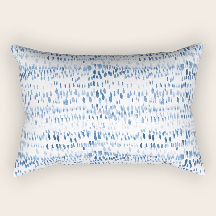 Baby blue boho vibes - watercolor brush strokes Rectangular Pillow Gallery Image 2